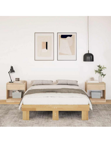 Struttura Letto Senza Materasso 120x200 cm in Legno di Rovere