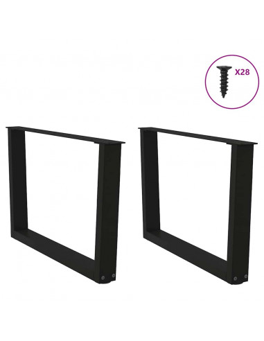 Gambe per Tavolo da Pranzo a V 2 pz Nero 70x(42-43,3)cm Acciaio