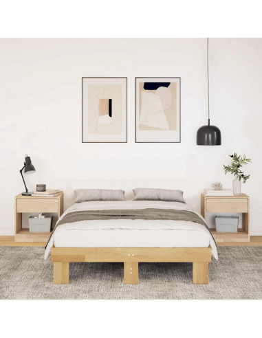 Struttura Letto Senza Materasso 120x190 cm in Legno di Rovere