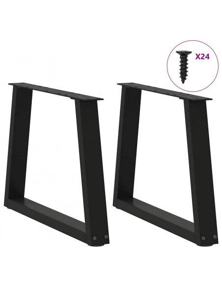 Gambe per Tavolo da Pranzo a V 2 pz Nero 70x(42-43,3)cm Acciaio