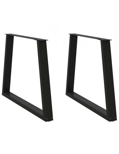 Gambe per Tavolo da Pranzo a V 2pz Nero 100x(72-73,3)cm Acciaio
