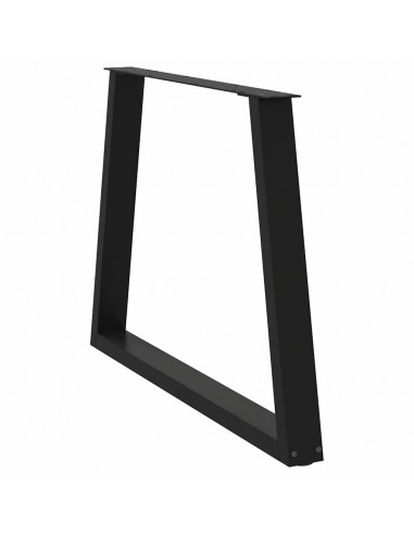 Gambe per Tavolo da Pranzo a V 2pz Nero 100x(72-73,3)cm Acciaio