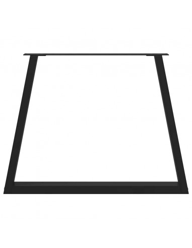 Gambe per Tavolo da Pranzo a V 2pz Nero 100x(72-73,3)cm Acciaio