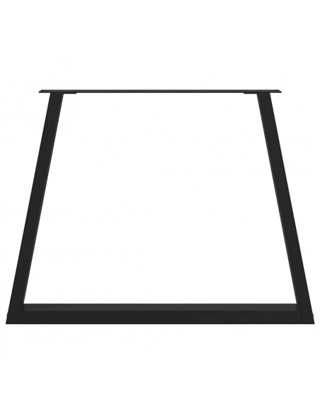 Gambe per Tavolo da Pranzo a V 2pz Nero 100x(72-73,3)cm Acciaio