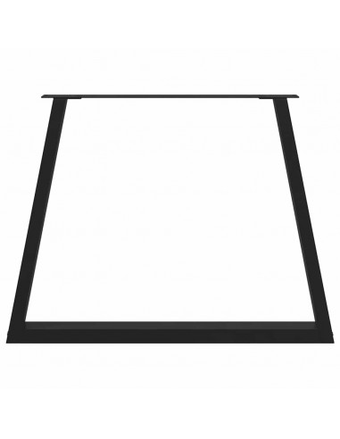 Gambe per Tavolo da Pranzo a V 3pz Nero 100x(72-73,3)cm Acciaio