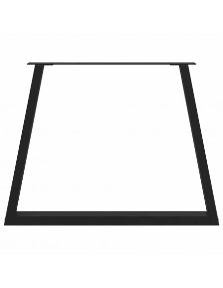Gambe per Tavolo da Pranzo a V 3pz Nero 100x(72-73,3)cm Acciaio
