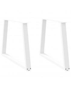 Gambe per Tavolo Pranzo a V 2 pz Bianco 100x(72-73,3)cm Acciaio