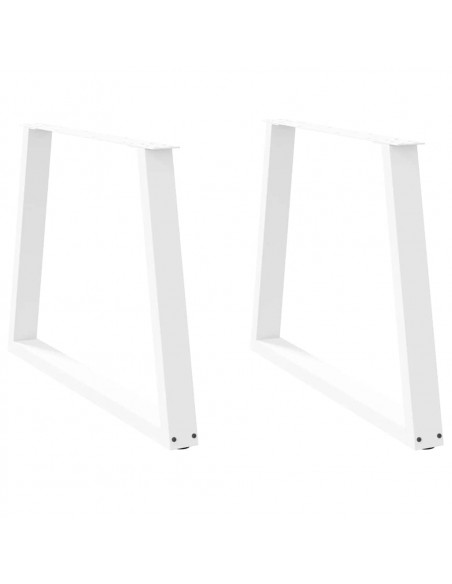 Gambe per Tavolo Pranzo a V 2 pz Bianco 100x(72-73,3)cm Acciaio