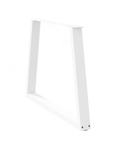 Gambe per Tavolo Pranzo a V 2 pz Bianco 100x(72-73,3)cm Acciaio