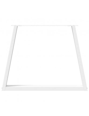 Gambe per Tavolo Pranzo a V 2 pz Bianco 100x(72-73,3)cm Acciaio