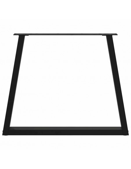 Gambe per Tavolo da Pranzo a V 3 pz Nero 70x(72-73,3)cm Acciaio