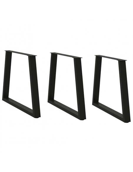 Gambe per Tavolo da Pranzo a V 3 pz Nero 80x(72-73,3)cm Acciaio