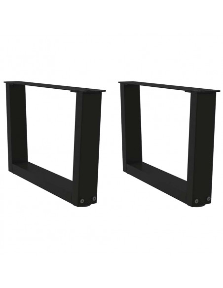 Gambe per Tavolo da Pranzo a V 2 pz Nero 50x(30-31,3)cm Acciaio