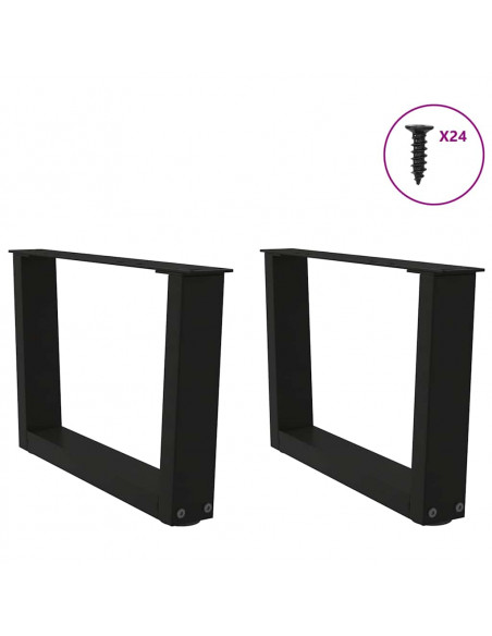 Gambe per Tavolo da Pranzo a V 2 pz Nero 50x(30-31,3)cm Acciaio