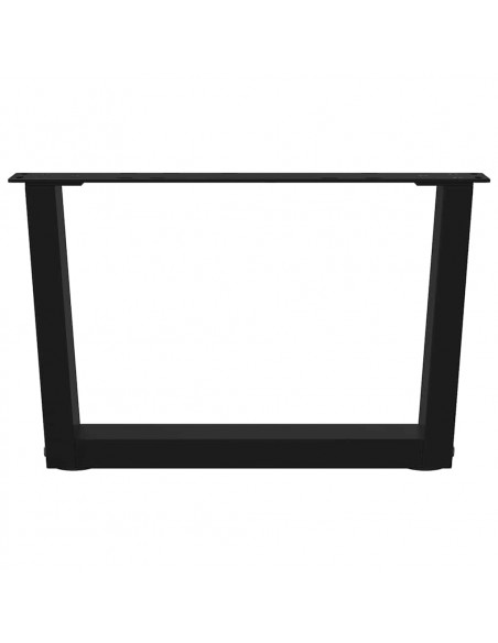 Gambe per Tavolo da Pranzo a V 2 pz Nero 50x(30-31,3)cm Acciaio