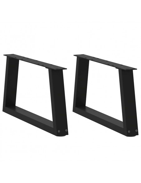 Gambe per Tavolo da Pranzo a V 2 pz Nero 50x(30-31,3)cm Acciaio
