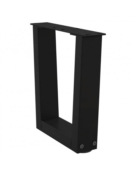 Gambe per Tavolo da Pranzo a V 2 pz Nero 40x(30-31,3)cm Acciaio