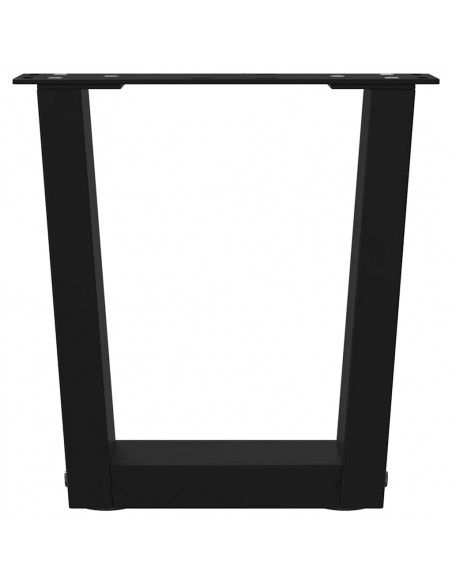 Gambe per Tavolo da Pranzo a V 2 pz Nero 40x(30-31,3)cm Acciaio