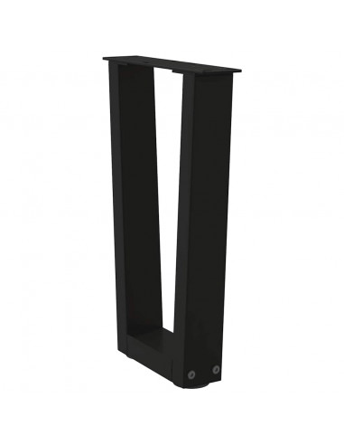 Gambe per Tavolo da Pranzo a V 2 pz Nero 38x(42-43,3)cm Acciaio