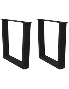 Gambe per Tavolo da Pranzo a V 2 pz Nero 50x(42-43,3)cm Acciaio