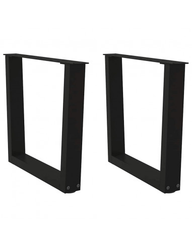 Gambe per Tavolo da Pranzo a V 2 pz Nero 50x(42-43,3)cm Acciaio
