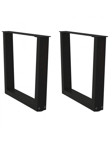 Gambe per Tavolo da Pranzo a V 2 pz Nero 50x(42-43,3)cm Acciaio