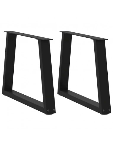 Gambe per Tavolo da Pranzo a V 2 pz Nero 60x(42-43,3)cm Acciaio