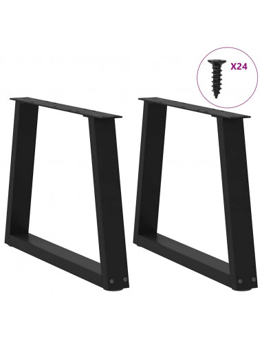 Gambe per Tavolo da Pranzo a V 2 pz Nero 60x(42-43,3)cm Acciaio