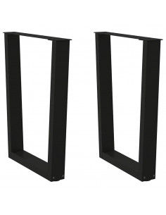 Gambe per Tavolo da Pranzo a V 2 pz Nero 60x(72-73,3)cm Acciaio