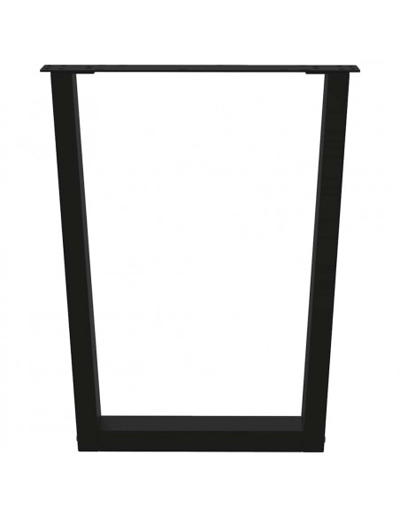 Gambe per Tavolo da Pranzo a V 2 pz Nero 60x(72-73,3)cm Acciaio
