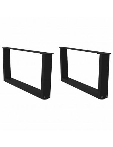 Gambe per Tavolo da Pranzo a V 2 pz Nero 70x(30-31,3)cm Acciaio