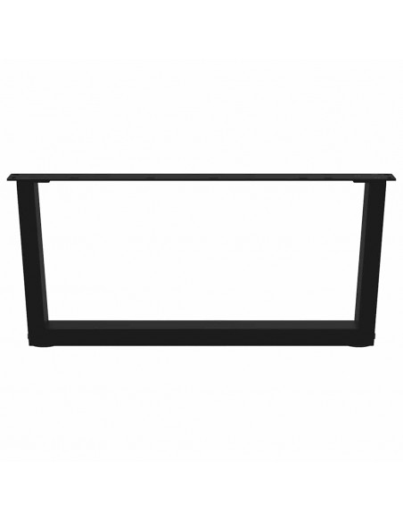 Gambe per Tavolo da Pranzo a V 2 pz Nero 70x(30-31,3)cm Acciaio