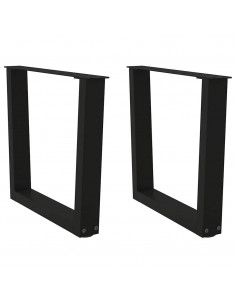 Gambe per Tavolo da Pranzo a V 2 pz Nero 60x(42-43,3)cm Acciaio