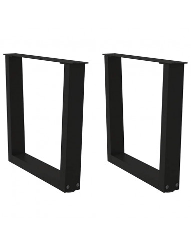 Gambe per Tavolo da Pranzo a V 2 pz Nero 60x(42-43,3)cm Acciaio