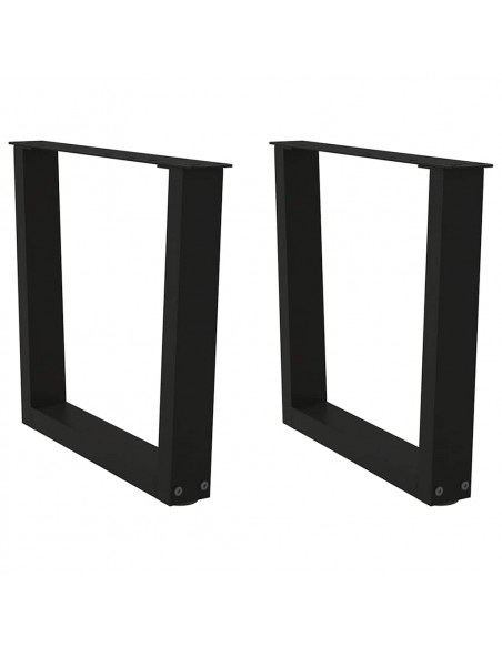 Gambe per Tavolo da Pranzo a V 2 pz Nero 60x(42-43,3)cm Acciaio