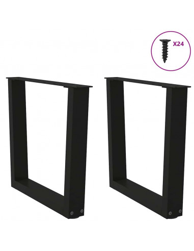 Gambe per Tavolo da Pranzo a V 2 pz Nero 60x(42-43,3)cm Acciaio