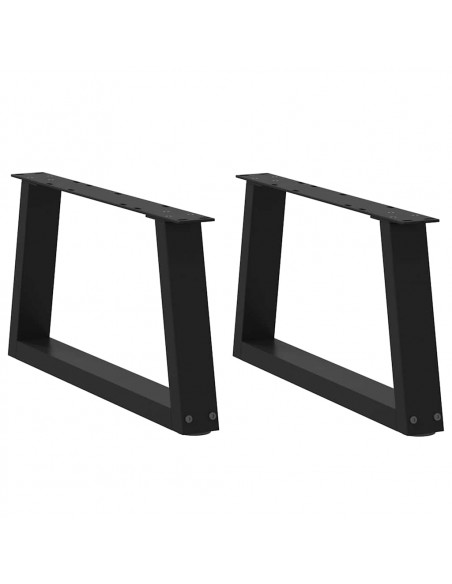 Gambe per Tavolo da Pranzo a V 2 pz Nero 60x(30-31,3)cm Acciaio