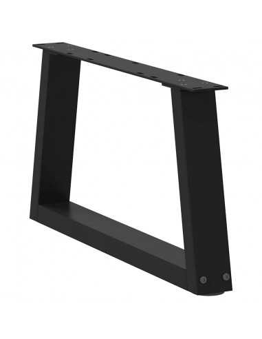 Gambe per Tavolo da Pranzo a V 2 pz Nero 60x(30-31,3)cm Acciaio