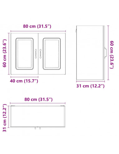 Pensile da Cucina Kalmar Grigio Sonoma in Legno Multistrato