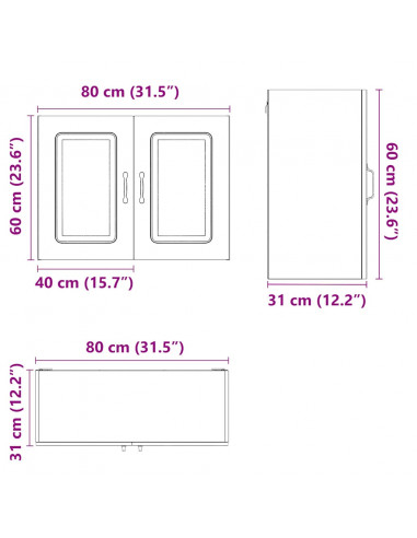 Pensile da Cucina Kalmar Grigio Cemento in Legno Multistrato