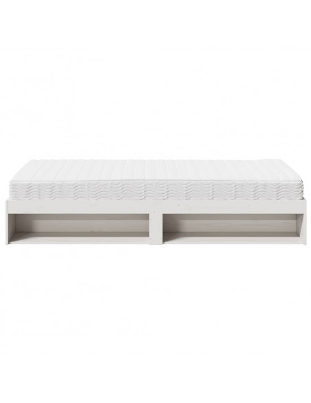 Dormeuse con Materasso Bianca 90x200 cm Legno Massello Pino