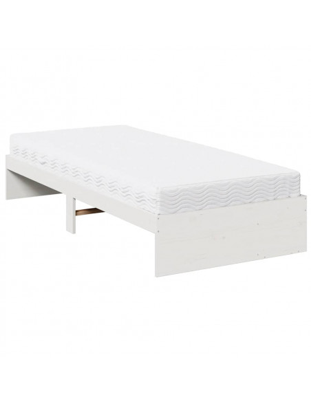Dormeuse con Materasso Bianca 90x200 cm Legno Massello Pino