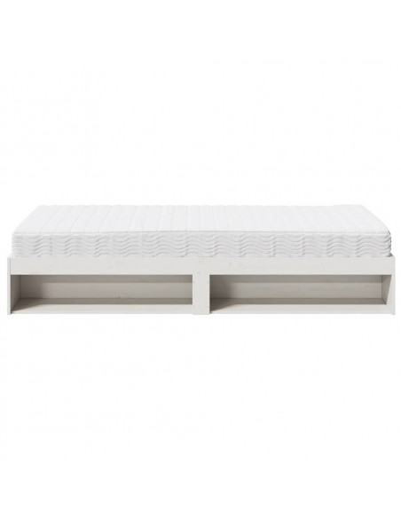 Dormeuse con Materasso Bianca 90x190 cm Legno Massello di Pino
