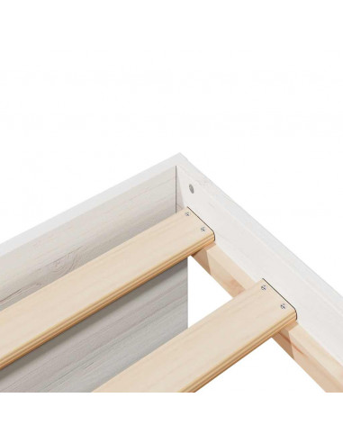 Dormeuse con Materasso Bianca 90x190 cm Legno Massello di Pino