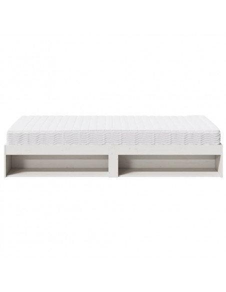 Dormeuse con Materasso Bianca 80x200 cm Legno Massello di Pino