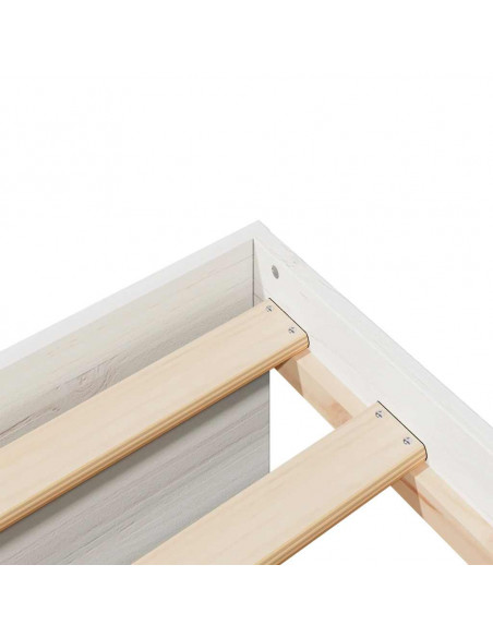 Dormeuse con Materasso Bianca 80x200 cm Legno Massello di Pino