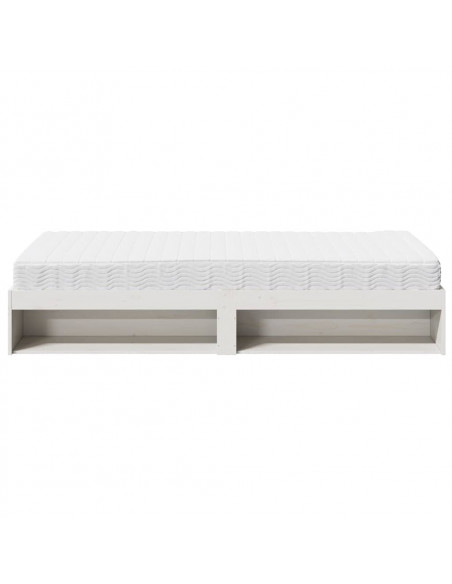 Dormeuse con Materasso Bianco 100x200 cm Legno Massello Pino