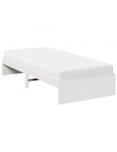 Dormeuse con Materasso Bianco 100x200 cm Legno Massello Pino