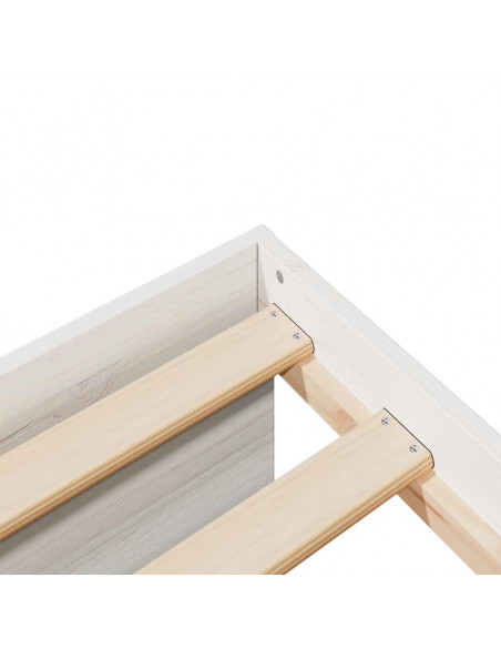 Dormeuse con Materasso Bianco 100x200 cm Legno Massello Pino