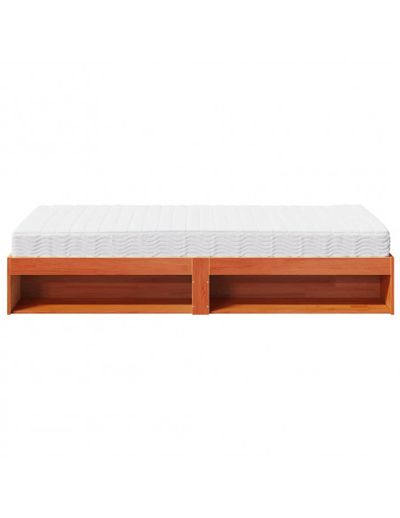 Dormeuse con Materasso Marrone 90x190 cm Legno Massello di Pino